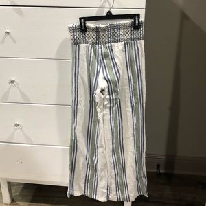 White striped dress pants